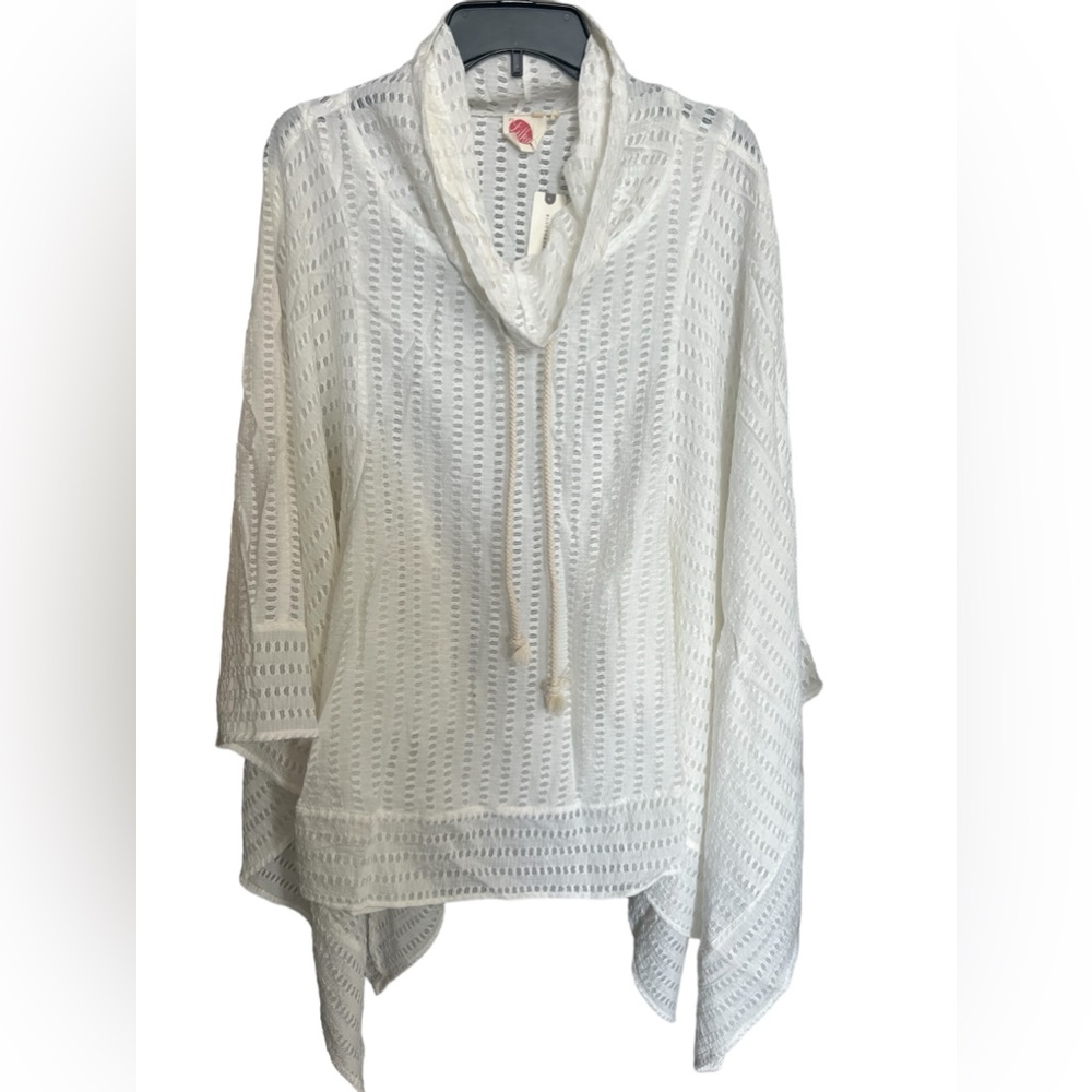 Anthropologie Lilka White Shell Pullover/Beach Cover-up NEW - Picture 2 of 7